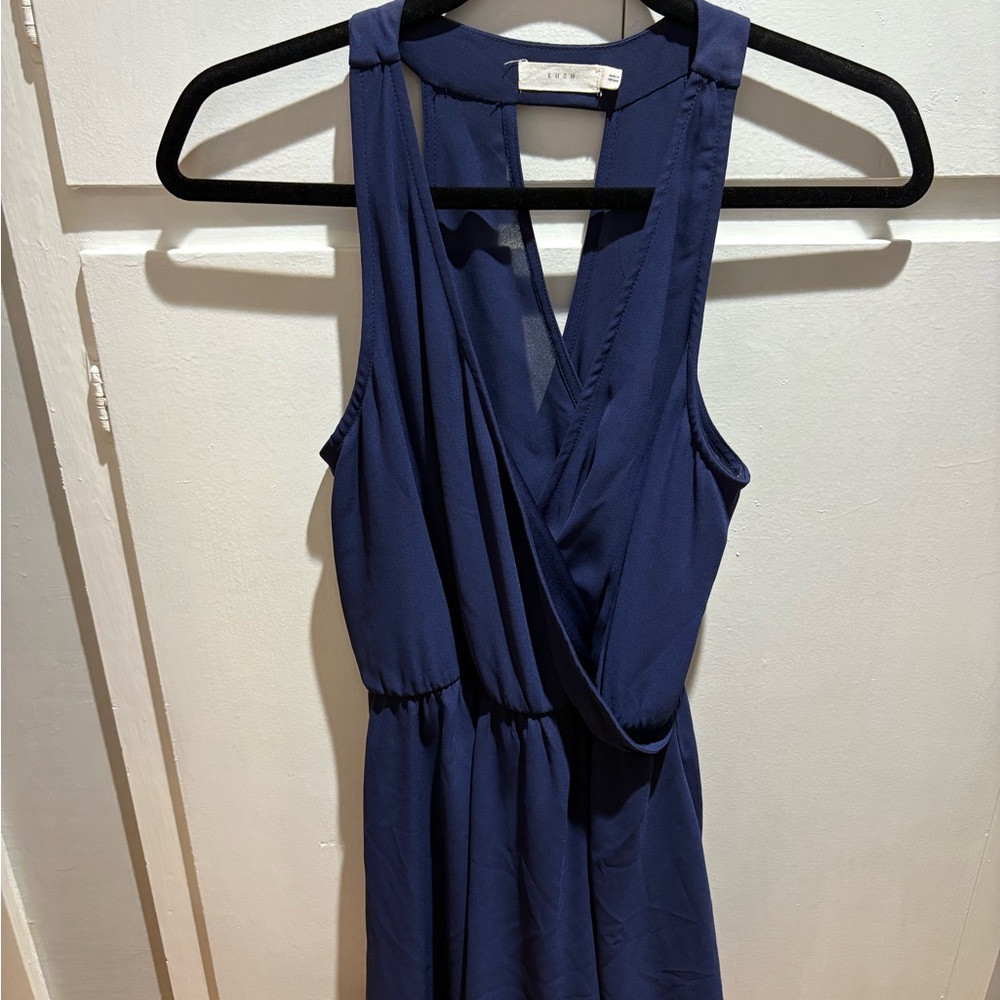 Lush Deep Blue Sleeveless Dress